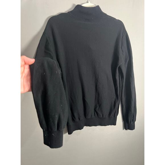 ARMANI EXCHANGE 1/4 Zip Pullover Sweater Black Knitted 100% Cotton Men's Sz M - Picture 11 of 13